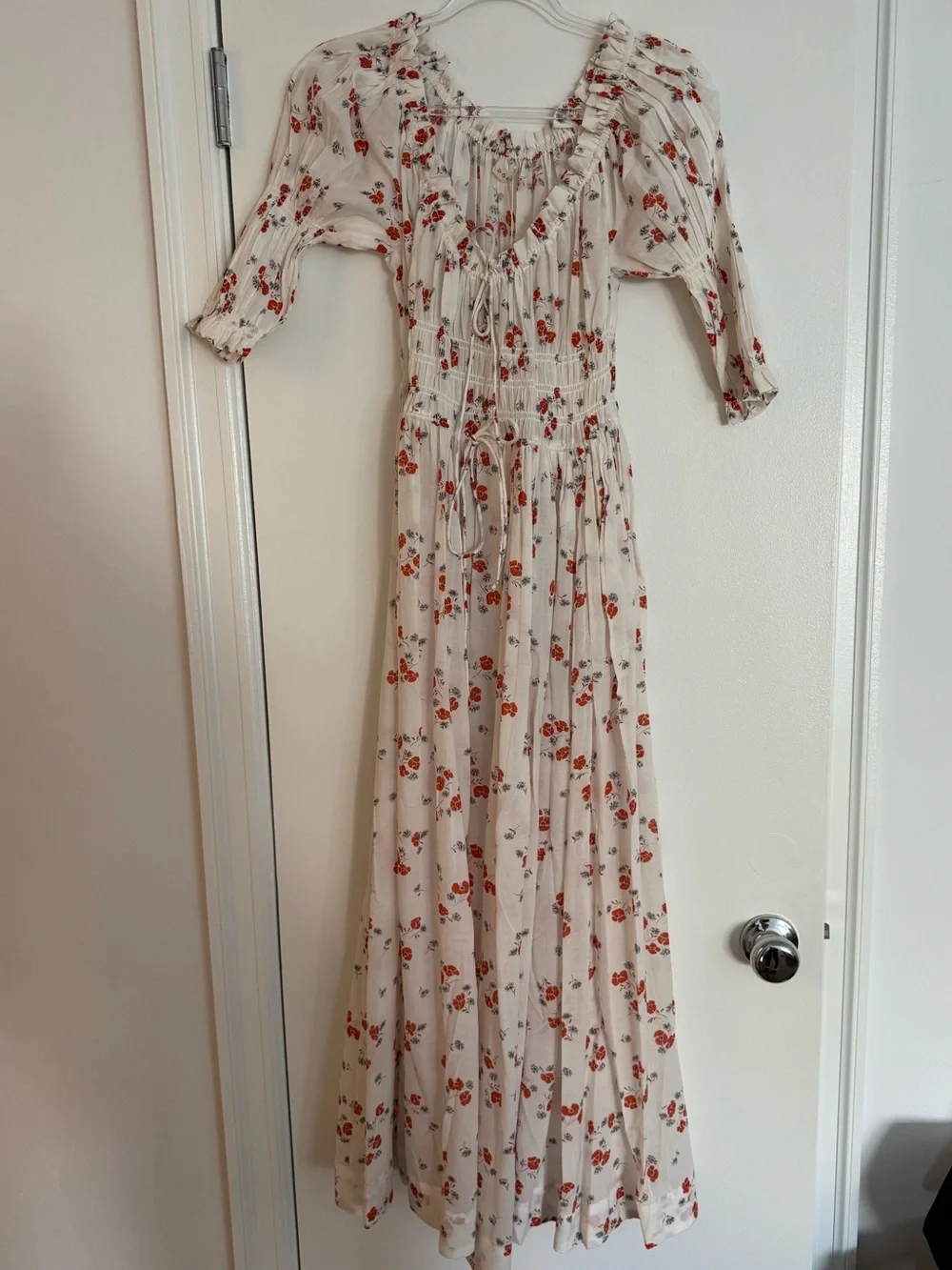 Doen Ischia Cotton Maxi Dress with Floral Print